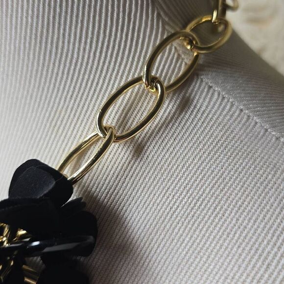 Talbots Black Fashion Necklaces & Pendants for sale | eBay Talbots Fabric & Beaded Flower Statement Necklace Black Gold